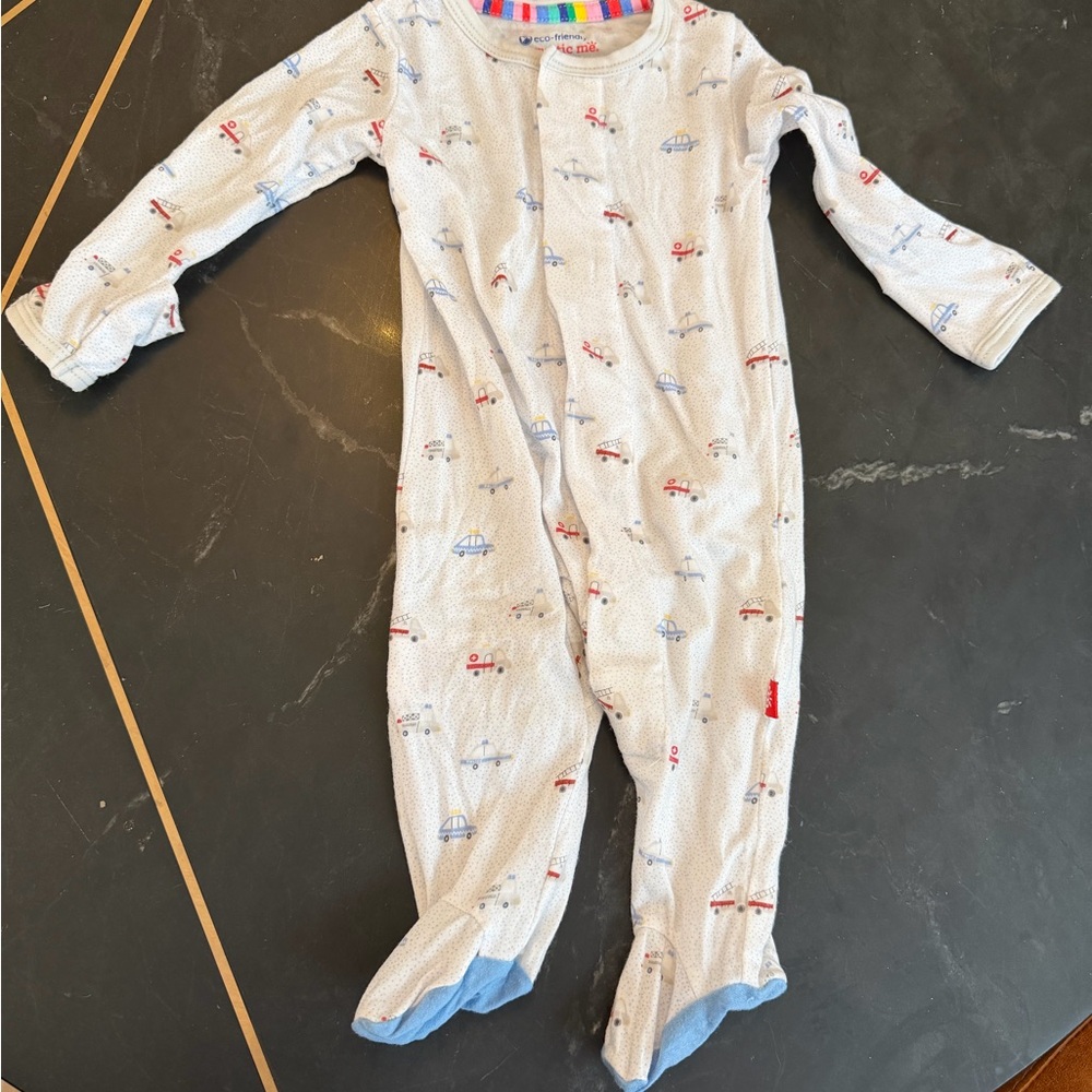 Magnetic Me White Baby Onesie with Colorful Prints